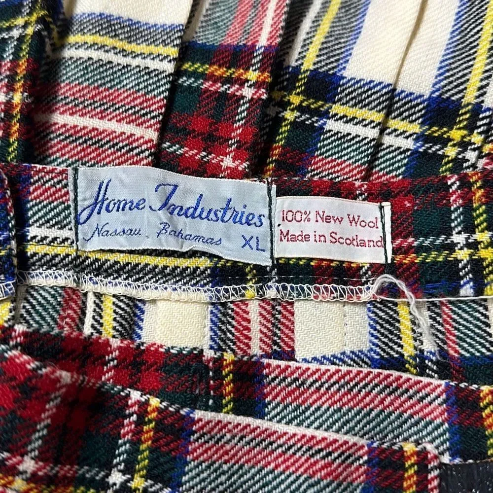 Home industries girls size XL checkered tartan plaid Scottish kilt skirt